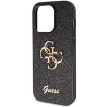 Заредете изображение във визуализатора на галерията – Original Case GUESS hardcase Glitter Script Big 4G GUHCP14XHG4SGK for Iphone 14 Pro Max black

