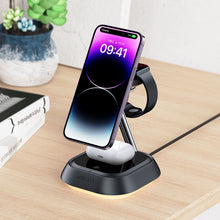 Заредете изображение във визуализатора на галерията – 3in1 Acefast E16 15W inductive charging station for phone / headphones / watch - black
