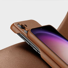 Заредете изображение във визуализатора на галерията – Dux Ducis Grit case for Samsung Galaxy S23 elegant cover made of artificial leather MagSafe brown
