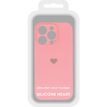 Заредете изображение във визуализатора на галерията – Vennus Silicone Heart Case for Iphone 14 Pro design 1 pink
