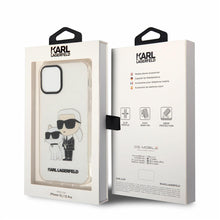 Заредете изображение във визуализатора на галерията – Karl Lagerfeld KLHCP12MHNKCTGT iPhone 12 /12 Pro 6.1" transparent hardcase Gliter Karl&amp;Choupette
