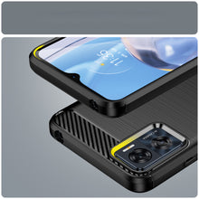 Заредете изображение във визуализатора на галерията – Carbon Case for Motorola Moto E22 / Moto E22i flexible silicone carbon cover black
