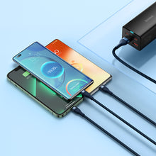 Заредете изображение във визуализатора на галерията – Baseus Flash Series Ⅱ 3in1 cable with fast charging USB-A to USB-C / Micro-USB / Lightning 66W 480Mb/s 1.2m blue
