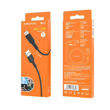 Заредете изображение във визуализатора на галерията – Borofone Cable BX30 Silicone - USB to Micro USB - 2,4A 1 metre black
