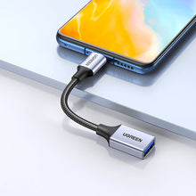 Заредете изображение във визуализатора на галерията – Ugreen OTG adapter cable USB-C (male) - USB-A (female) 5Gb/s 0.15m black (US378)
