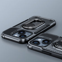 Заредете изображение във визуализатора на галерията – Joyroom Dual Hinge case for iPhone 14 armored case with a stand and a ring holder black
