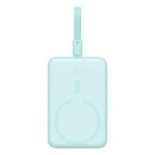 Заредете изображение във визуализатора на галерията – Baseus Magnetic Mini MagSafe 10000mAh 20W powerbank with built-in Lightning cable - blue + Baseus Simple Series USB-C - USB-C 60W 0.3m cable
