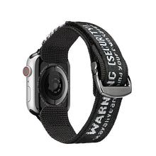 Заредете изображение във визуализатора на галерията – Dux Ducis Strap (Outdoor Version) Strap for Apple Watch Ultra, SE, 8, 7, 6, 5, 4, 3, 2, 1 (49, 45, 44, 42 mm) Nylon Band Black Silver Bracelet
