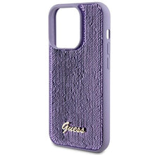 Заредете изображение във визуализатора на галерията – Guess Sequin Script Metal case for iPhone 15 Pro - purple
