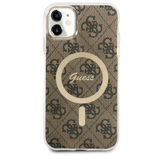 Заредете изображение във визуализатора на галерията – Original Case GUESS hardcase 4G MagSafe GUHMN61H4STW for Iphone 11 brown

