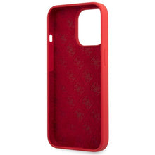 Заредете изображение във визуализатора на галерията – Guess GUHCP13XLSLMGRE iPhone 13 Pro Max 6.7" red/burgundy hard case Silicone Vintage Gold Logo
