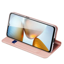 Заредете изображение във визуализатора на галерията – Dux Ducis Skin Pro Case For Xiaomi Redmi Note 11E /Redmi 10 5G / Redmi 10 Prime+ 5G / Poco M4 5G Cover Flip Card Wallet Stand Pink
