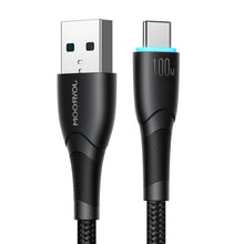 Заредете изображение във визуализатора на галерията – Joyroom Starry series SA32-AC6 100W USB-A / USB-C cable 1m - black
