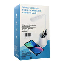 Заредете изображение във визуализатора на галерията – Led desk lamp with wirelles charger 10w cftd03 white - TopMag
