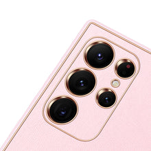 Заредете изображение във визуализатора на галерията – Dux Ducis Yolo elegant cover made of ecological leather for Samsung Galaxy S22 Ultra pink
