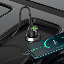 Заредете изображение във визуализатора на галерията – HOCO car charger USB QC 3.0 + 2x Type C PD 45W NZ6 black
