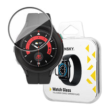 Заредете изображение във визуализатора на галерията – Wozinsky Full Glue Tempered Glass Tempered Glass For Samsung Galaxy Watch 5 Pro 45mm 9H Full Screen Cover With Black Frame
