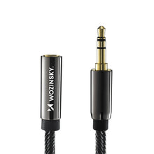 Заредете изображение във визуализатора на галерията – Wozinsky mini jack extension cable (female-male) AUX extension 3 m black
