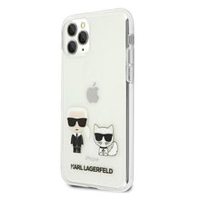 Заредете изображение във визуализатора на галерията – Original Case KARL LAGERFELD - Karl &amp; Choupette Hard Case KLHCN58CKTR for Iphone 11 Pro Transparent
