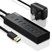 Заредете изображение във визуализатора на галерията – Ugreen multifunctional HUB 7in1 USB-A - 7xUSB-A 5Gb/s black (US219)

