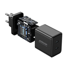 Заредете изображение във визуализатора на галерията – Joyroom JR-TCF09 fast charger 2x USB-C 40W - black
