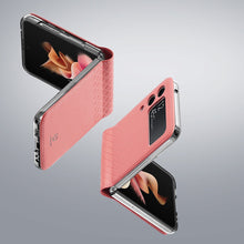 Заредете изображение във визуализатора на галерията – Dux Ducis Bril case for Samsung Galaxy Z Flip 3 cover made of ecological leather pink
