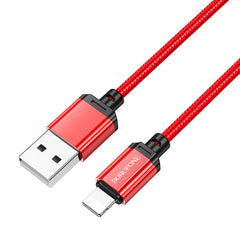 Borofone Кабел BX87 Sharp - USB към Lightning - 2,4A 1 метър червен