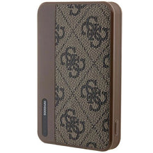 Заредете изображение във визуализатора на галерията – Guess Powerbank 15W GUPB5LP4GEGW 5000mAh brown/brown 4G Leather Metal Logo
