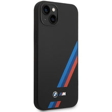 Заредете изображение във визуализатора на галерията – Case BMW BMHCP14M22SOTK iPhone 14 Plus 6.7" black/black Silicone Slanted Sttripes
