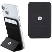 Заредете изображение във визуализатора на галерията – BMW Wallet Card Slot Stand Case BMWCSMRSK Case - black MagSafe Signature Collection
