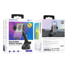 Заредете изображение във визуализатора на галерията – Borofone Car holder BH210 Riley with induction charging to dashboard black
