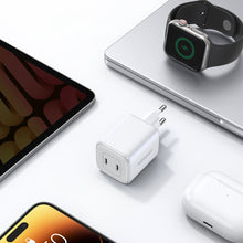 Заредете изображение във визуализатора на галерията – Quick charger GaN 2 x USB-C 45W QC PD Ugreen CD294 - white
