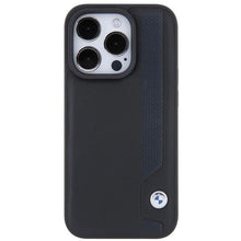 Заредете изображение във визуализатора на галерията – BMW Leather Blue Dots case for iPhone 15 Pro - black
