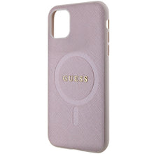 Заредете изображение във визуализатора на галерията – Original Case GUESS hardcase Saffiano MagSafe GUHMN61PSAHMCP for Iphone 11/ Xr pink
