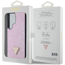 Заредете изображение във визуализатора на галерията – Guess Rhinestone Triangle case for Samsung Galaxy S24 Ultra - pink
