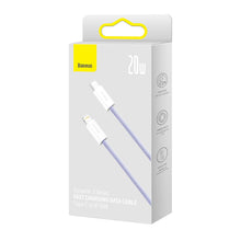 Заредете изображение във визуализатора на галерията – Baseus Dynamic 2 Series Fast Charging Cable USB-C - Lightning 20W 480Mbps 1m Purple
