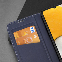 Заредете изображение във визуализатора на галерията – Dux Ducis Skin X2 case Samsung Galaxy A14 5G flip case wallet stand blue
