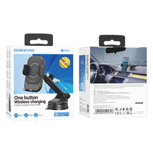 Заредете изображение във визуализатора на галерията – Borofone Car holder BH203 Blue Charm with induction charging to windshield black
