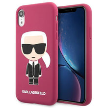 Заредете изображение във визуализатора на галерията – Karl Lagerfeld KLHCI61SLFKFU iPhone Xr fuksja/fushia hardcase Silicone Ikonik

