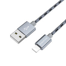 Заредете изображение във визуализатора на галерията – Borofone Cable BX24 Ring Current - USB to Lightning - 2,4A 1 metre grey

