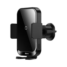Заредете изображение във визуализатора на галерията – Baseus car holder with wireless charging automatic 15w halo black sudd000001
