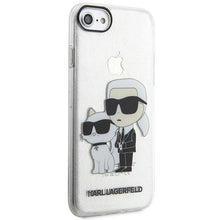 Заредете изображение във визуализатора на галерията – Karl Lagerfeld KLHCI8HNKCTGT iPhone 7/8/ SE 2020 / SE 2022 transparent hardcase Gliter Karl&amp;Choupette
