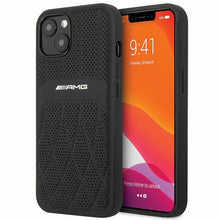 Заредете изображение във визуализатора на галерията – AMG AMHCP13MOSDBK iPhone 13 6.1" black/black hardcase Leather Curved Lines
