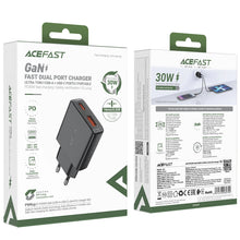 Заредете изображение във визуализатора на галерията – Acefast A69 PD 30W GaN USB-A USB-C wall charger - black
