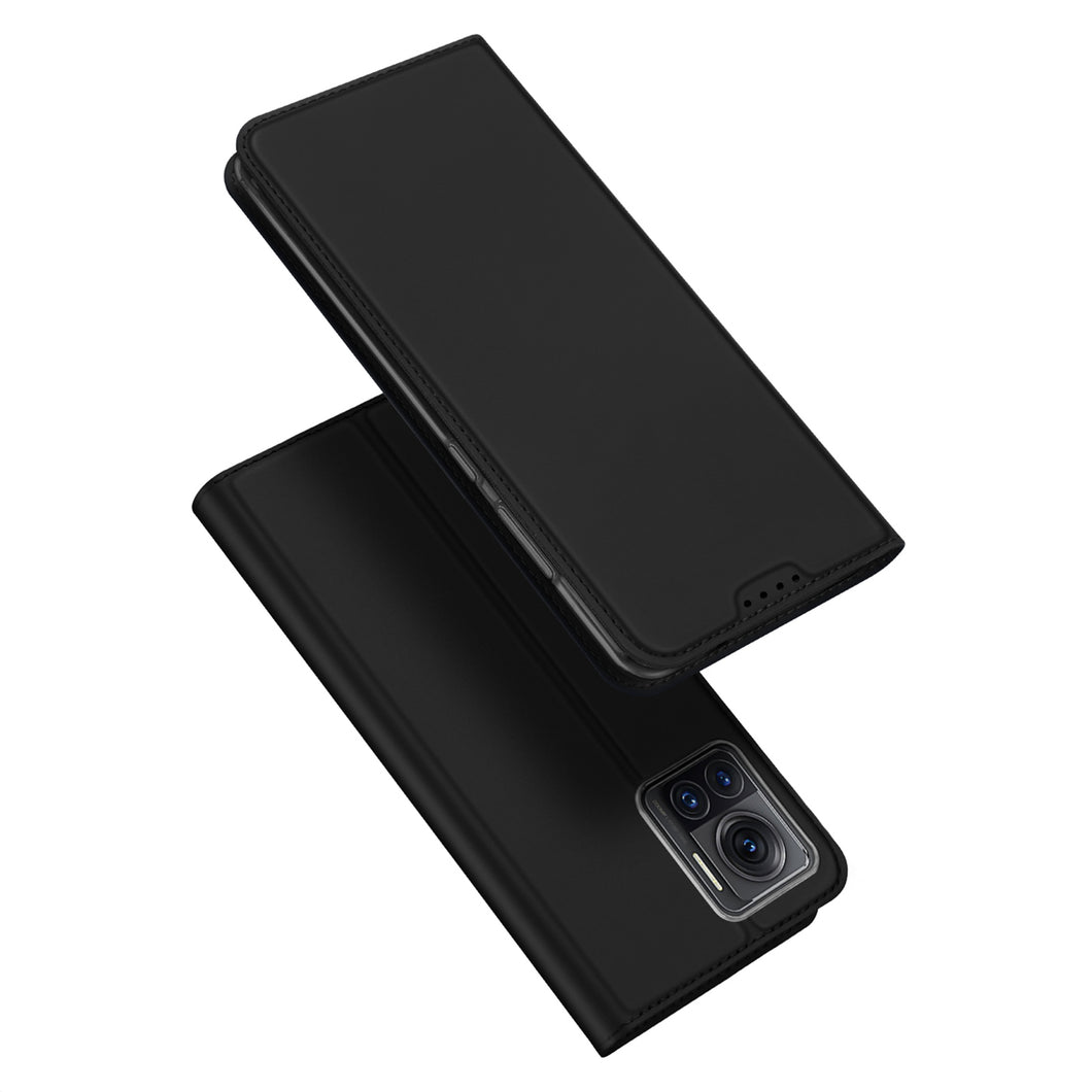 Dux Ducis Skin Pro Case for Motorola Edge 30 Ultra Flip Card Wallet Stand Black