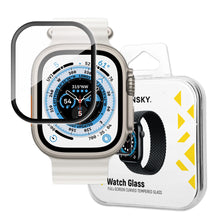 Заредете изображение във визуализатора на галерията – Wozinsky Full Glue Tempered Glass Apple Watch Ultra 49mm 9H Full Screen Tempered Glass with Black Frame
