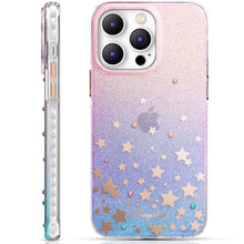 Заредете изображение във визуализатора на галерията – Kingxbar Heart Star Series case for iPhone 14 Pro Max case with zodiac stars
