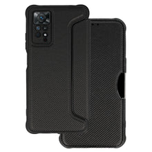 Заредете изображение във визуализатора на галерията – Razor Carbon Book Case for Xiaomi Redmi Note 11 Pro/Note 11 Pro 5G black
