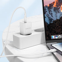 Заредете изображение във визуализатора на галерията – Borofone Wall charger BN13 Safety GaN - Type C - PD 30W with Type C to Lightning cable white
