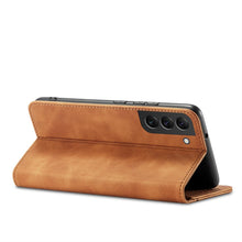 Заредете изображение във визуализатора на галерията – Magnet Fancy Case for Samsung Galaxy S23 Ultra cover with flip wallet stand brown
